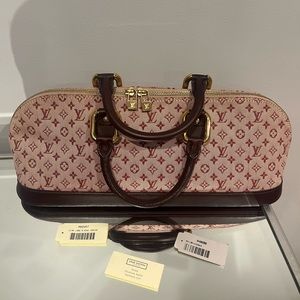 Louis Vuitton Vintage Pink Long Alma Canvas Monogram Satchel